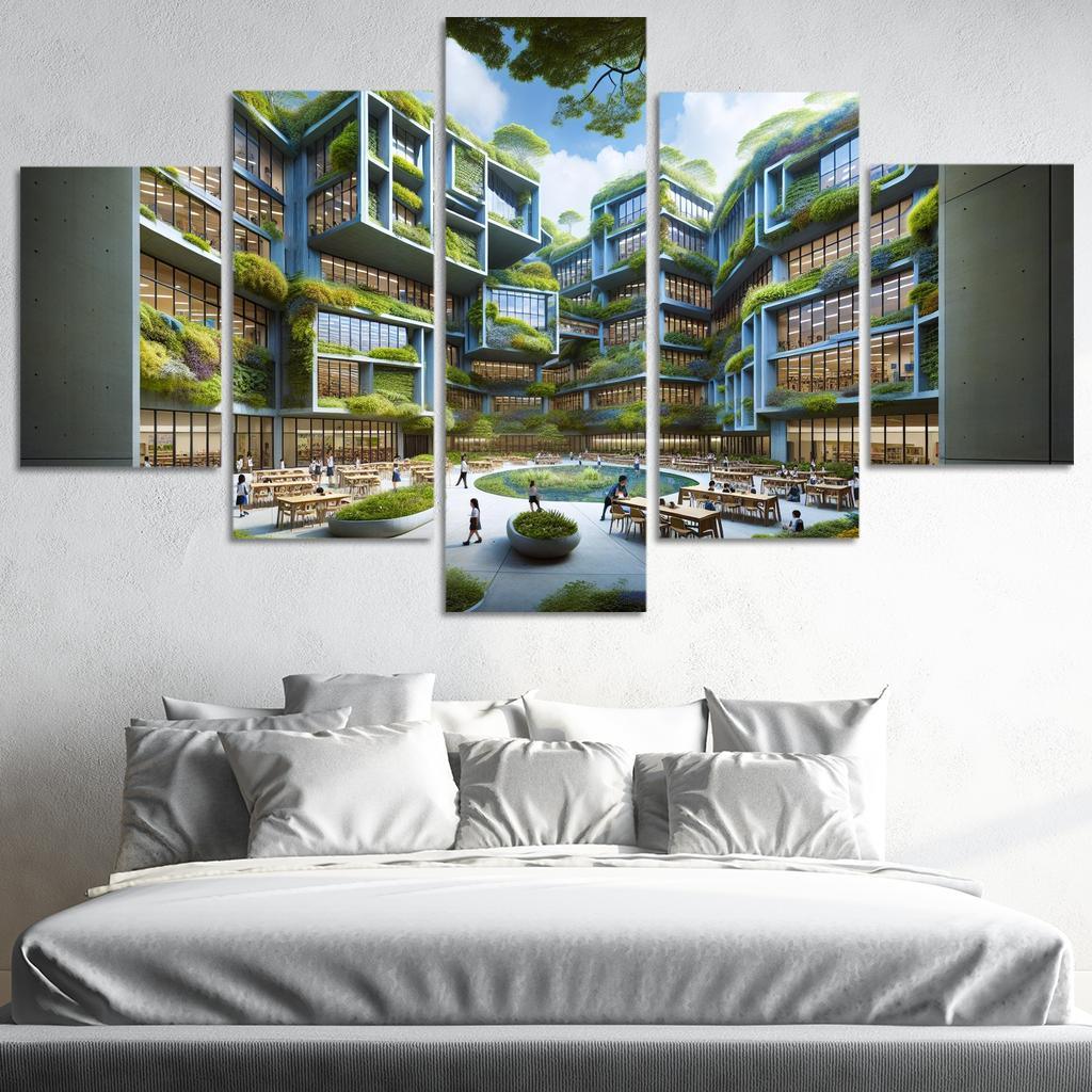 Nature-centric Education Buildings Custom Paintings Frame