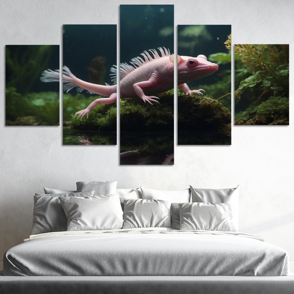 The Mysterious Axolotl Nature's Living Fossil Framed Paintings