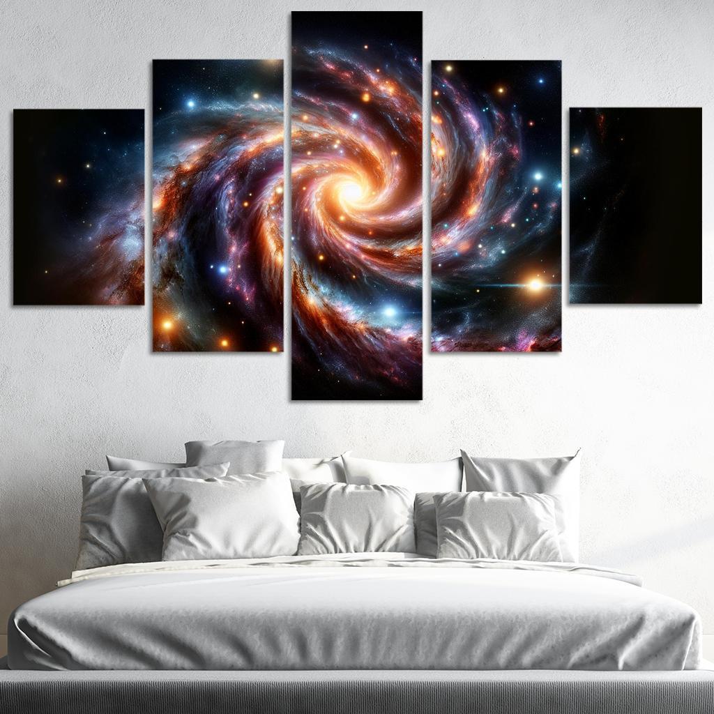 The Complex Structure Of Spiral Galaxies Abstract Paintings Frame