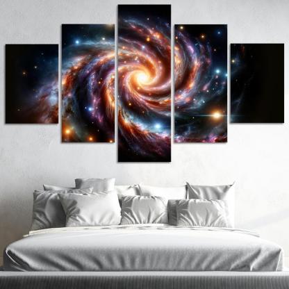 The Complex Structure Of Spiral Galaxies Abstract Paintings Frame