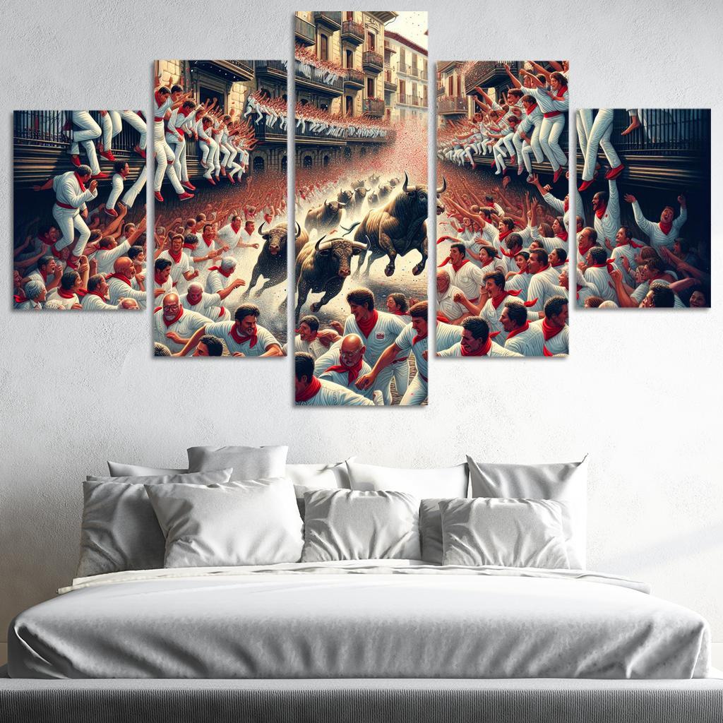 San Fermin Festival - Pamplona Spain Canvas Paintings Frame