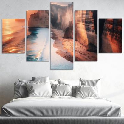 Cliffside Escape Dramatic Ocean Views Multi-panel Paintings