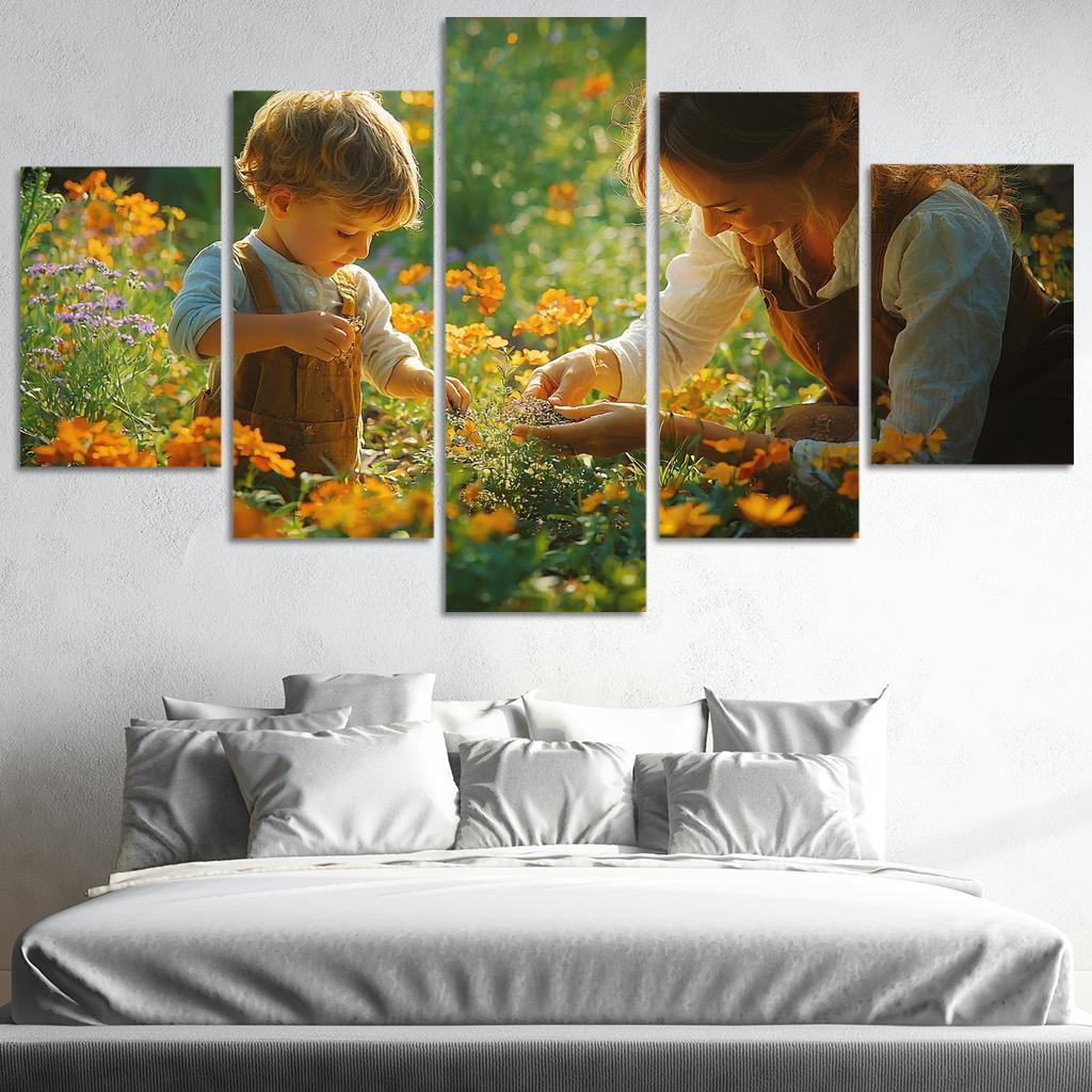 A Garden Of Hope A Mothers Nurturing Spirit Canvas Paintings Frame