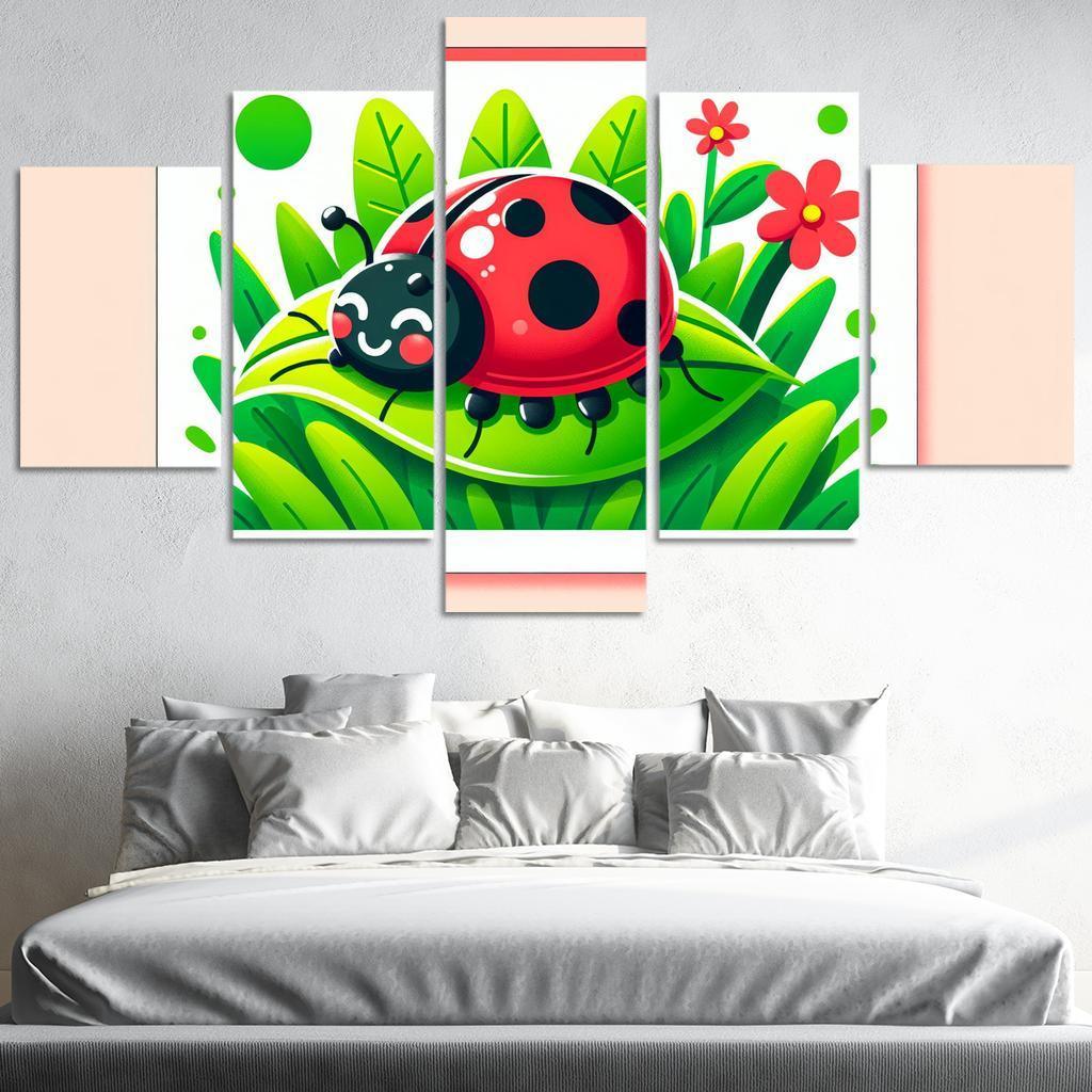 Lively Ladybug Modern Paintings Frame