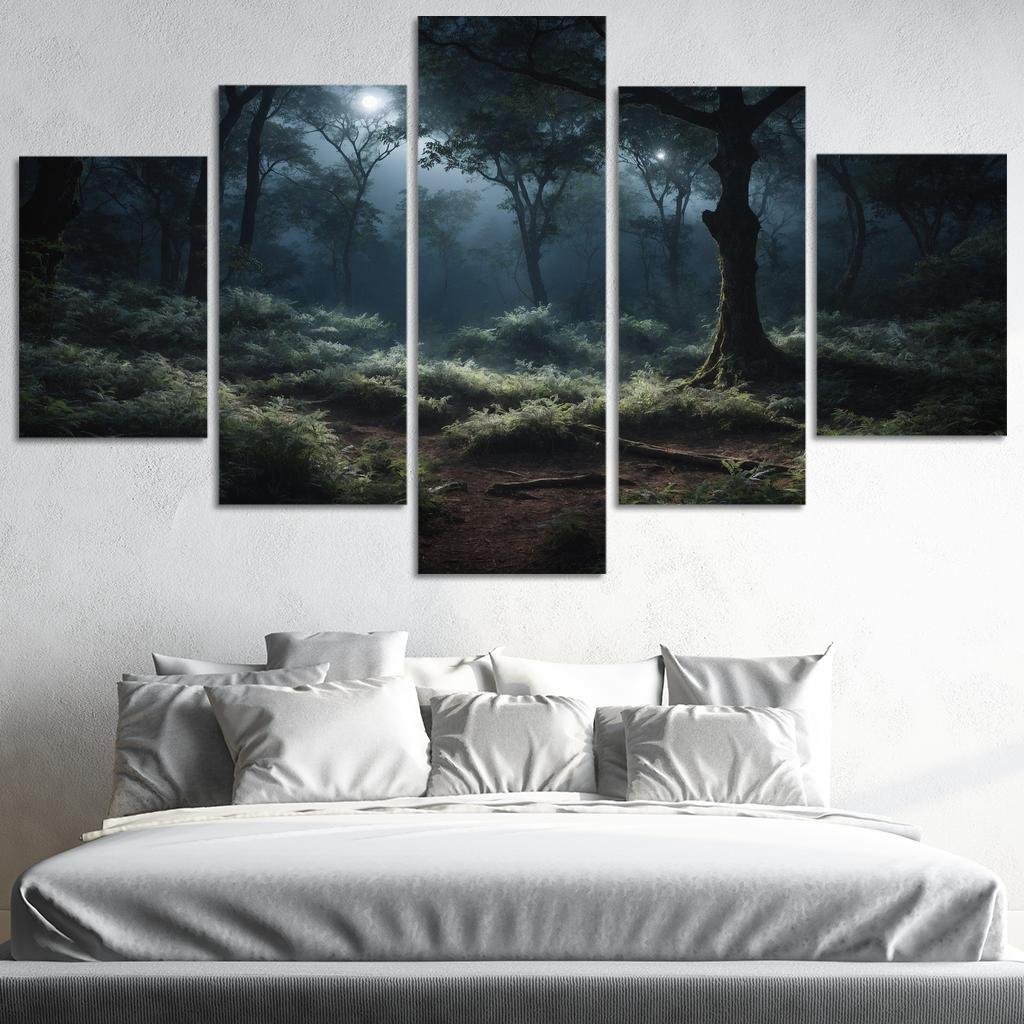 The Enchanted Glade Of Moonlit Foliage Oil Paintings Frame
