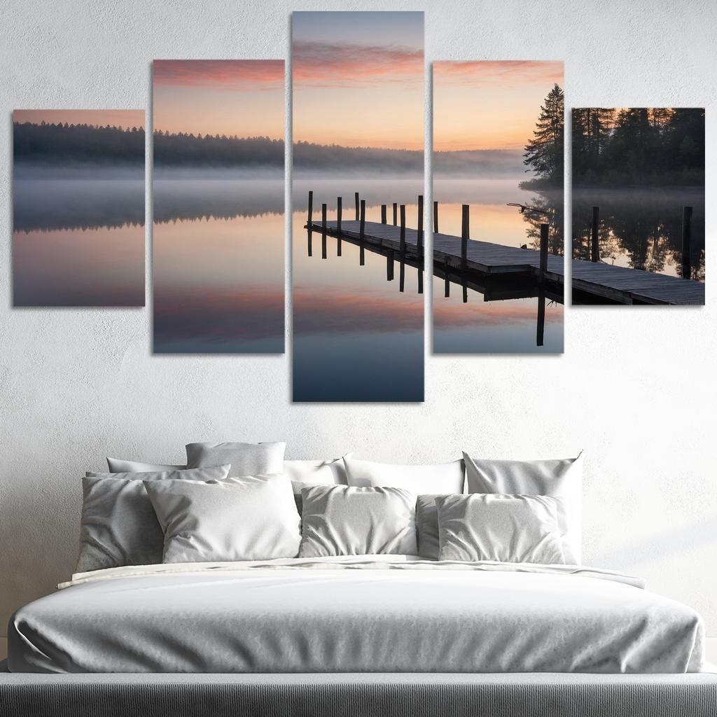 The Tranquil Horizon Of Still Waters Oil Paintings Frame