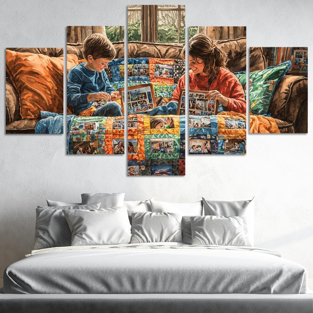 The Quilt Of Memories A Mothers Heartfelt Fabric One-piece Frames