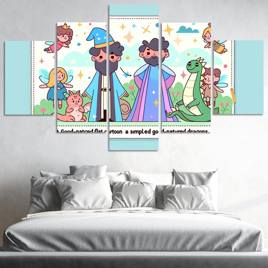Whimsical Wizard World 5 Piece HD Canvas Wall Art-Original Frame