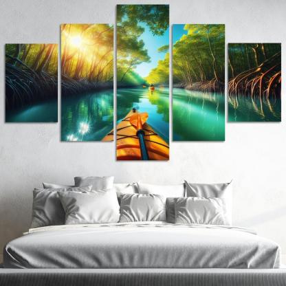 Winding Waters A Kayaker's Dream Custom Paintings Frame