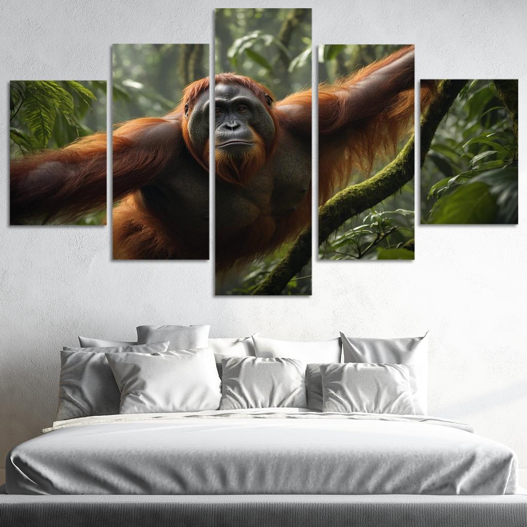 The Majestic Bornean Orangutan Forest Architect Framed Paintings