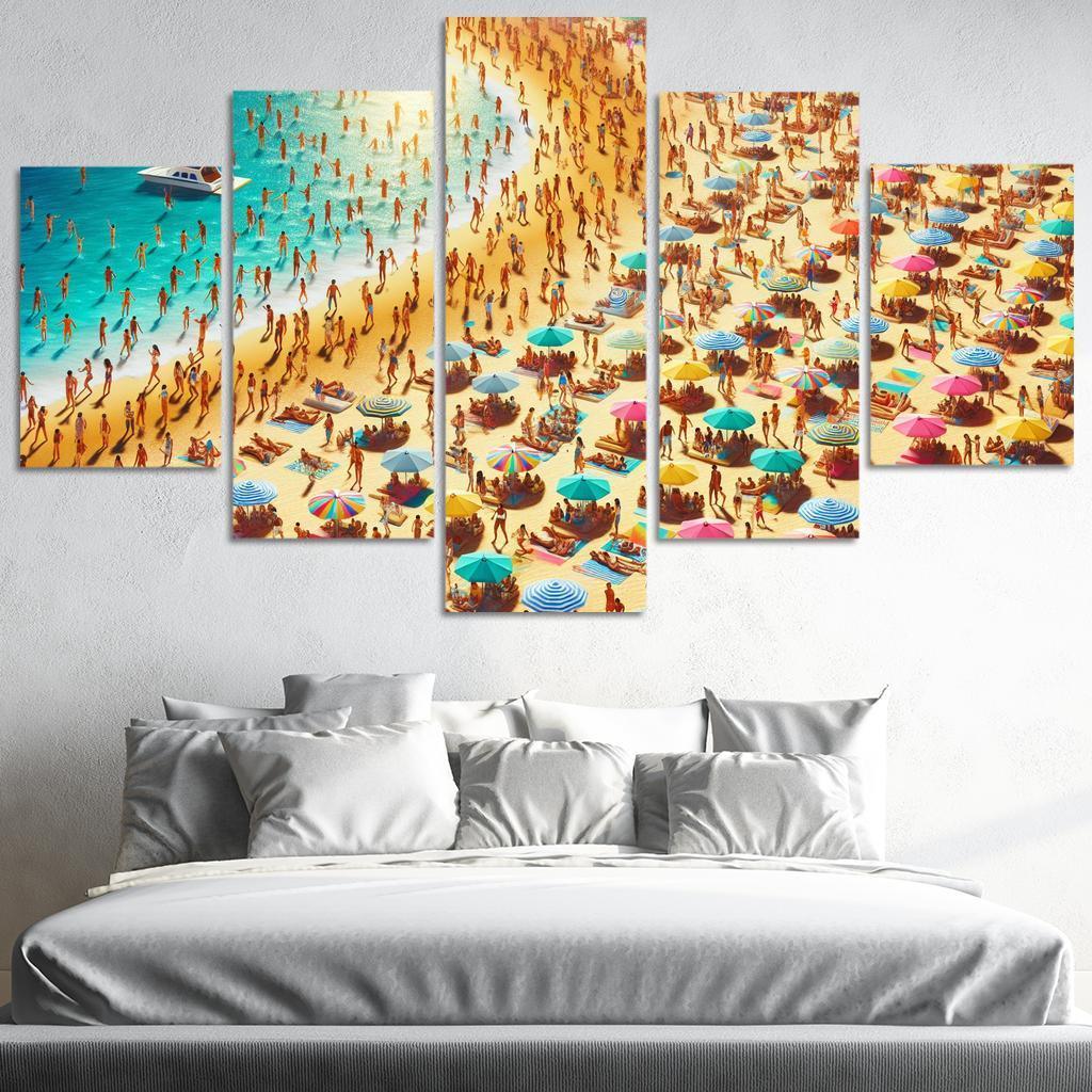 Sunny Isle Vibrant Beach Party Hub Premium Artwork Frames