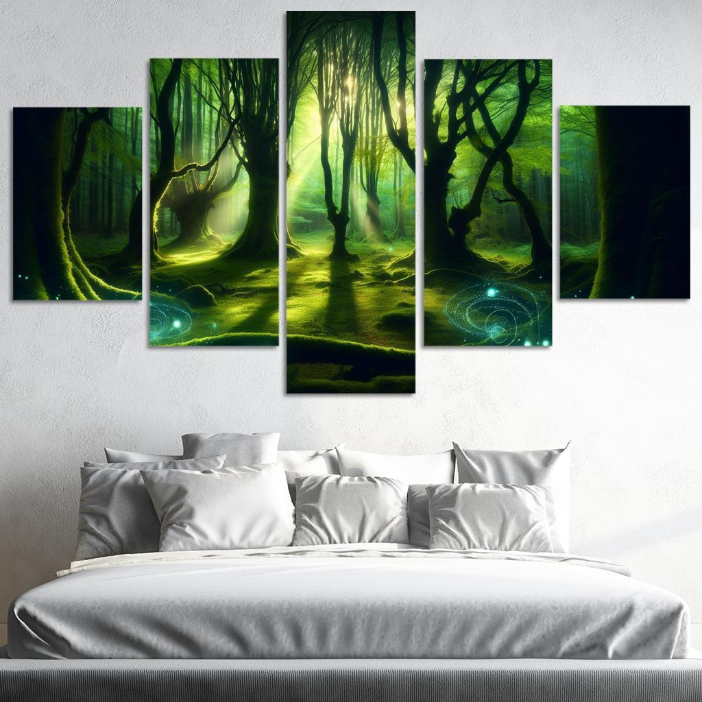 The Whispering Glade 5 Piece HD Canvas Wall Art-Original Frame