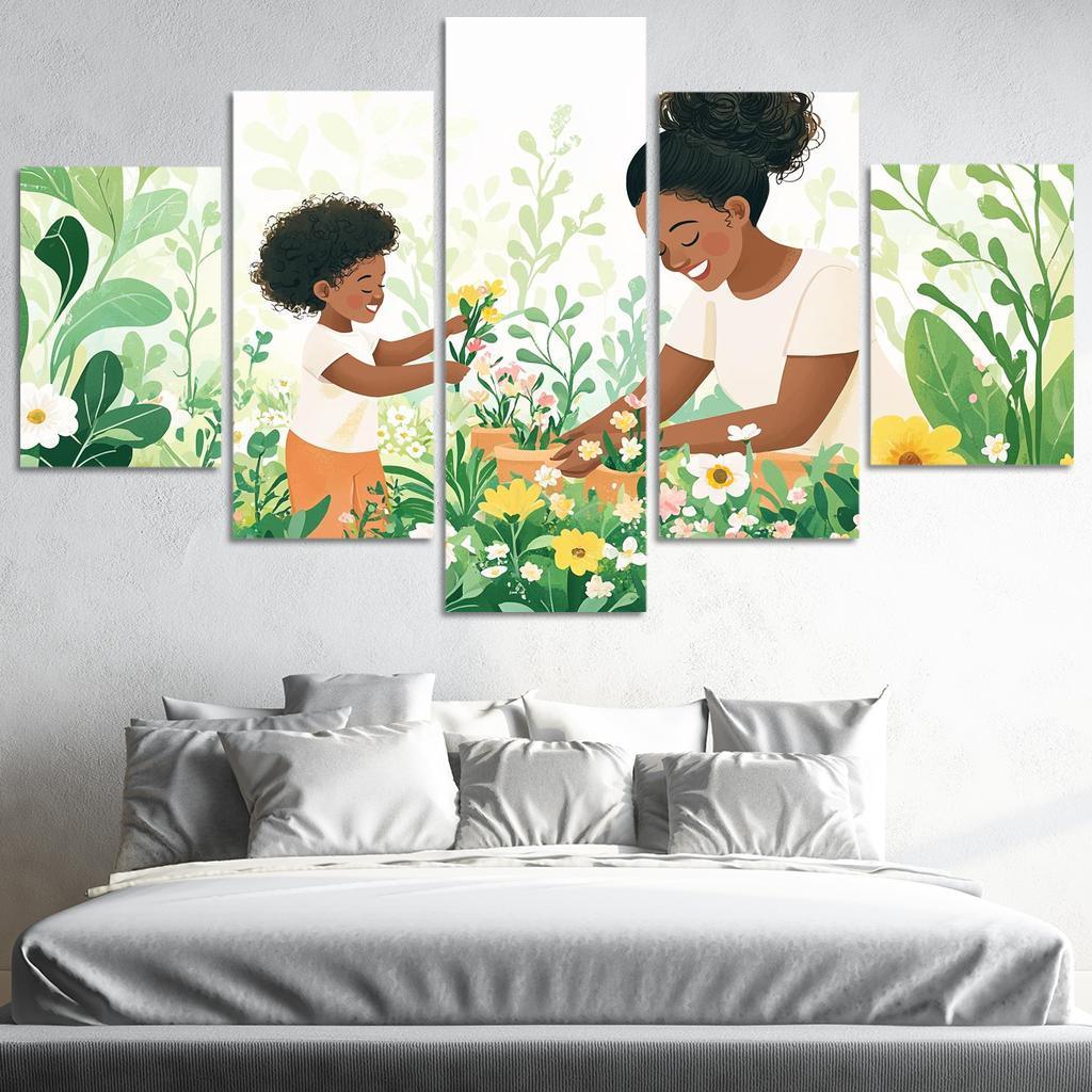 The Blossoming Path A Mothers Nurturing Journey Canvas Paintings Frame