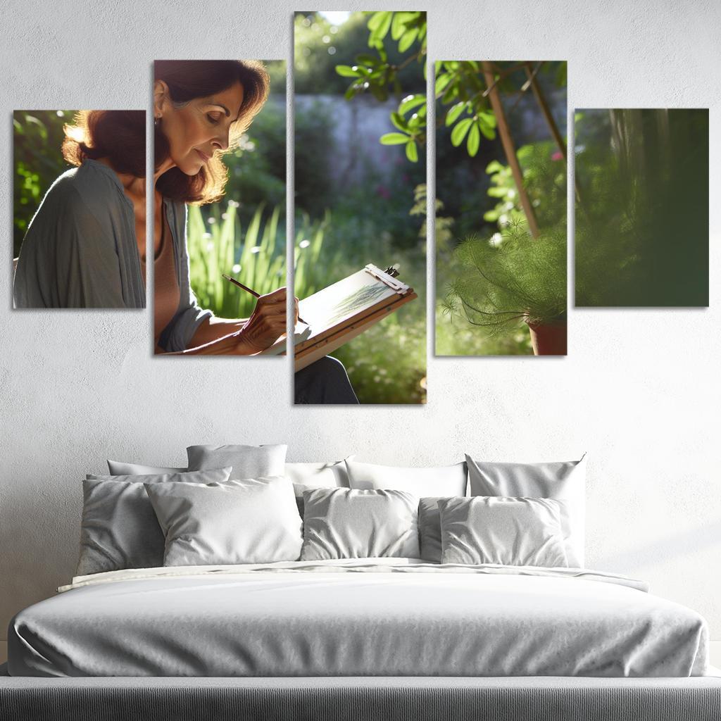 Nature Sketching Capturing the World Around You 5 Piece HD Canvas Wall Art-Original Frame