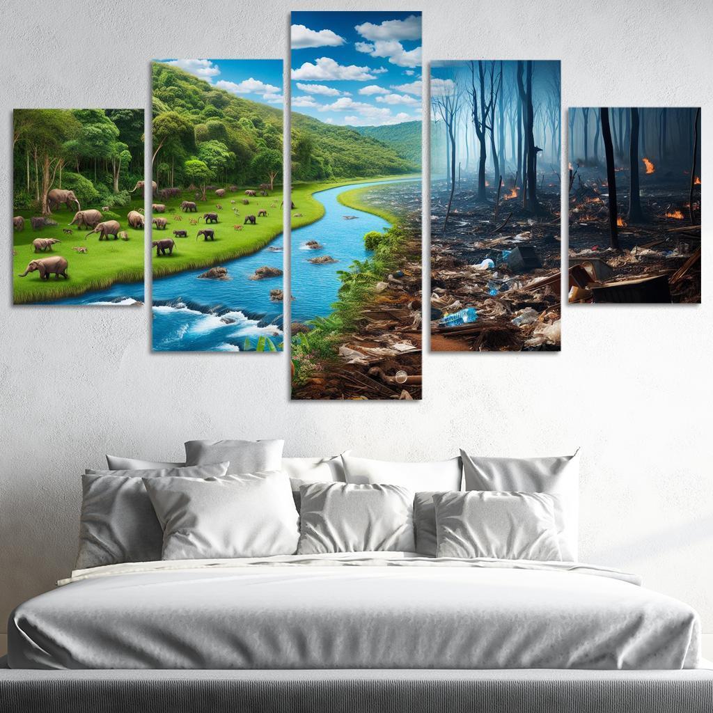 Nature's Cry Environmental Sustainability And Action Multi-panel Paintings