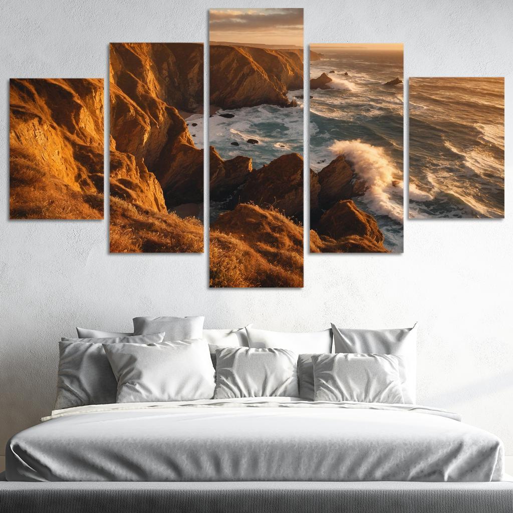 The Tranquility Of Windswept Cliffs Oil Paintings Frame