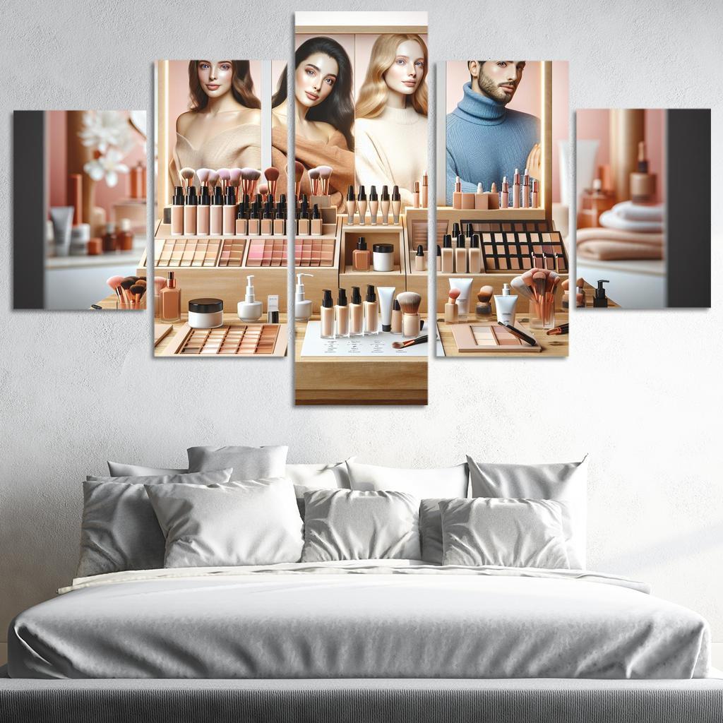 Interactive Beauty Customizable Products 5 Piece HD Canvas Wall Art-Original Frame