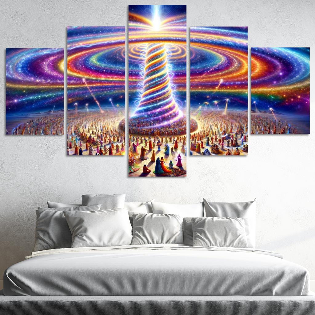 The Aetheric Spiral 5 Piece HD Canvas Wall Art-Original Frame