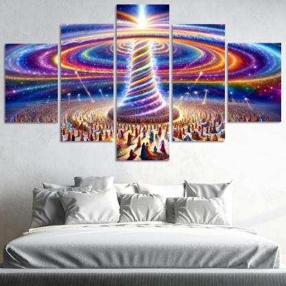 The Aetheric Spiral 5 Piece HD Canvas Wall Art-Original Frame