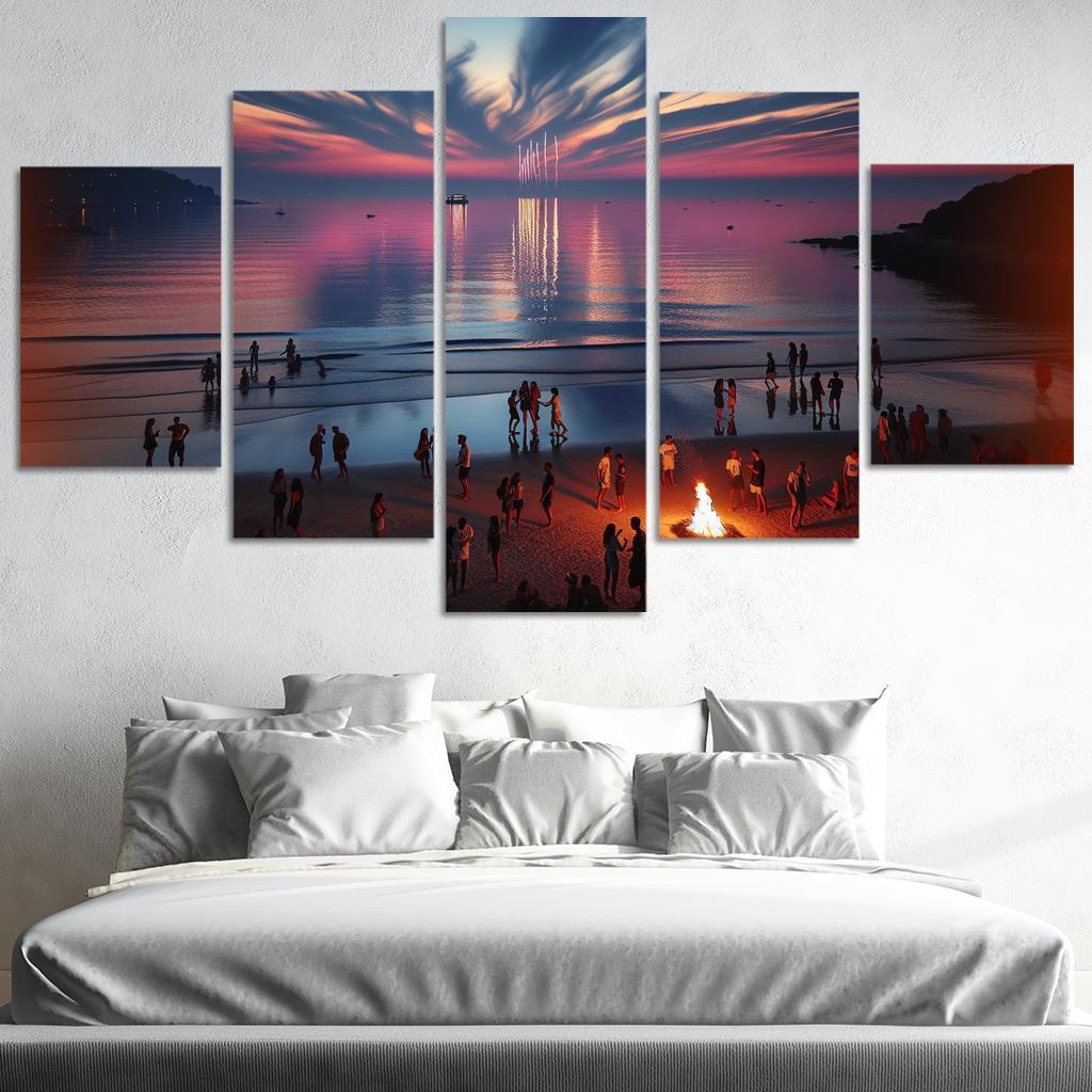 Twilight Beach Mystical Evening Ambiance Abstract Paintings Frame