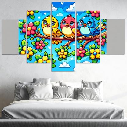 Sunny Sunbirds - Cheerful Companions Framed Paintings