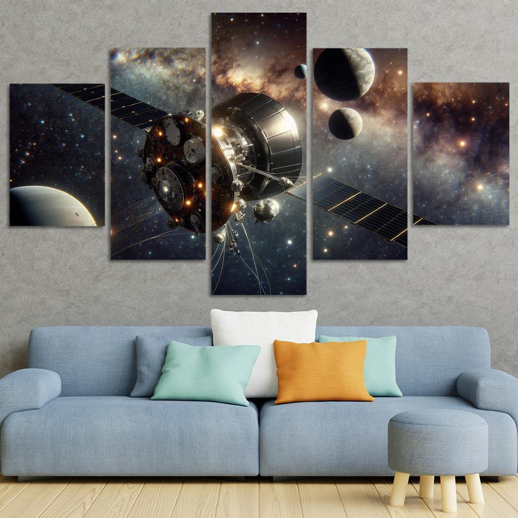 The Journey Of Space Probes A Cosmic Odyssey Abstract Paintings Frame