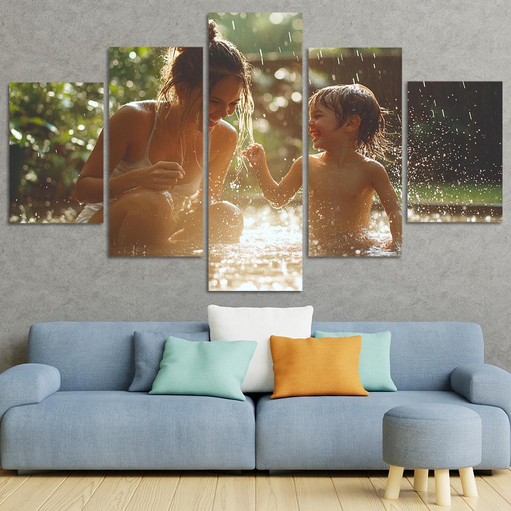 Dancing In The Rain A Mothers Joyful Spirit Custom Paintings Frame