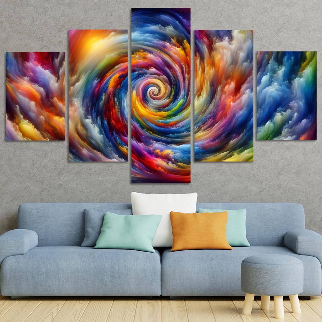 Whirlwind of Emotions 5 Piece HD Canvas Wall Art-Original Frame
