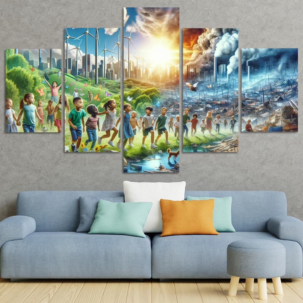 Future Generations Advocating For Climate Action Multi-panel Paintings