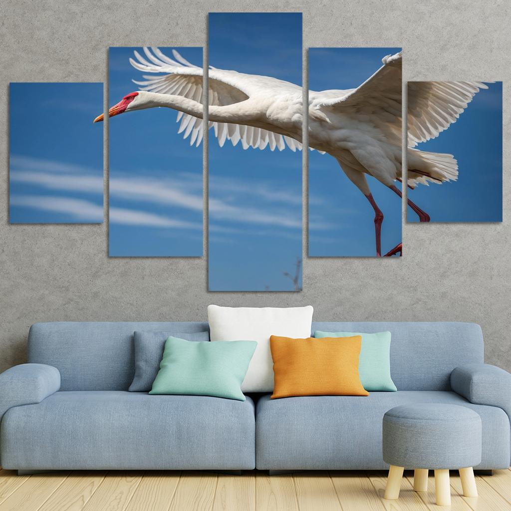 The Majestic Siberian Crane Harbingers Of Change Canvas Paintings Frame