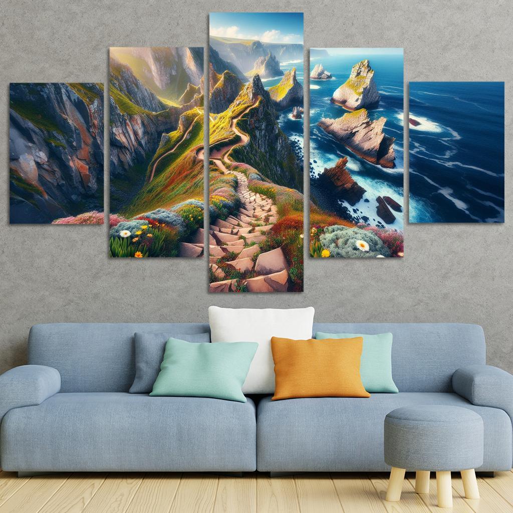 Coastal Cliff Walk Scenic Hiking Adventure Art Trends