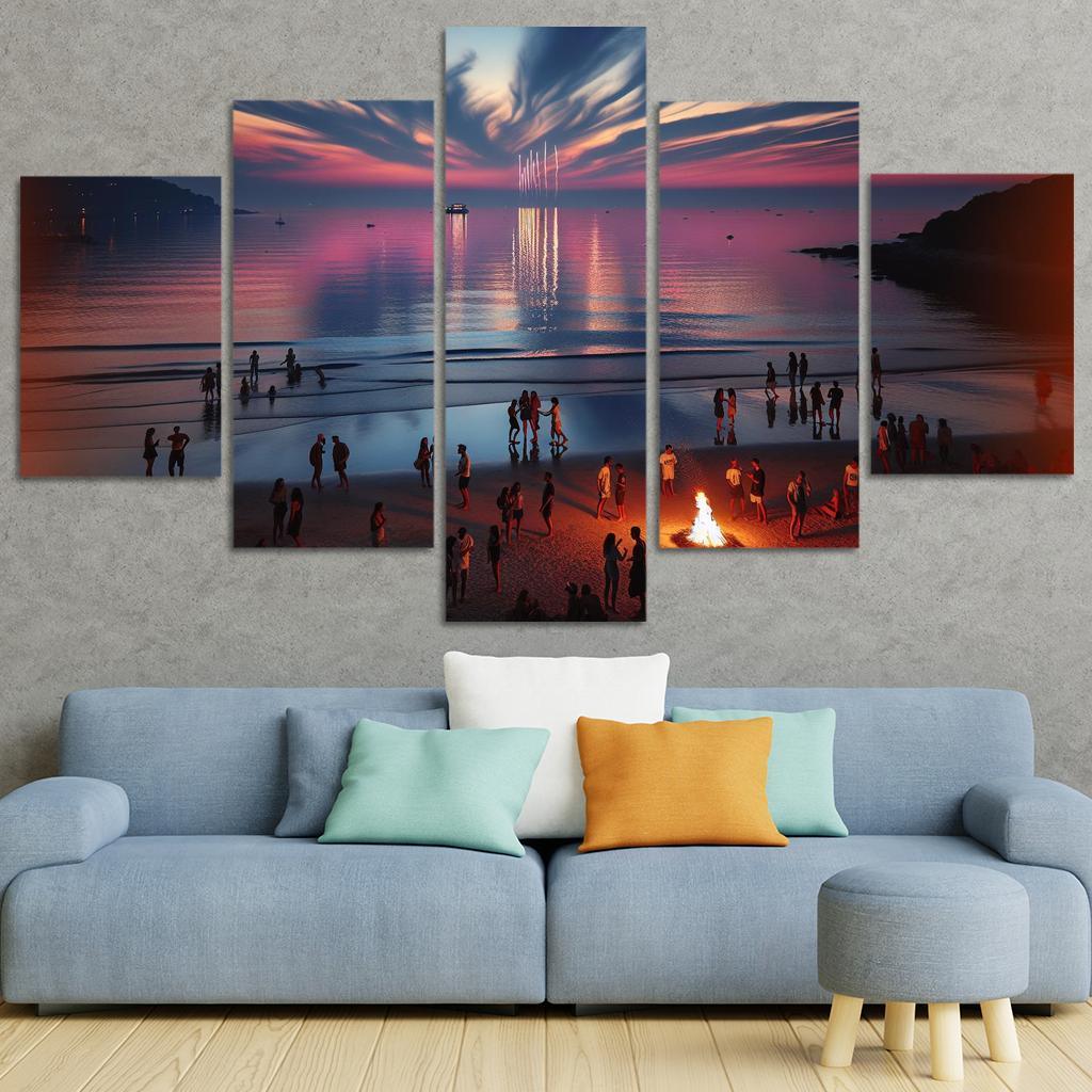 Twilight Beach Mystical Evening Ambiance Abstract Paintings Frame