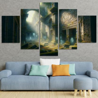 The Forgotten Realm 5 Piece HD Canvas Wall Art-Original Frame