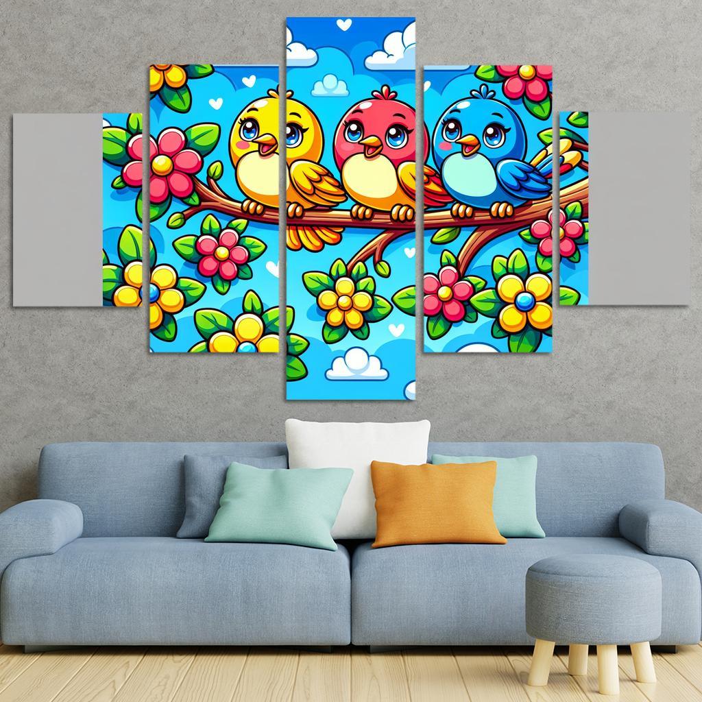 Sunny Sunbirds - Cheerful Companions Framed Paintings