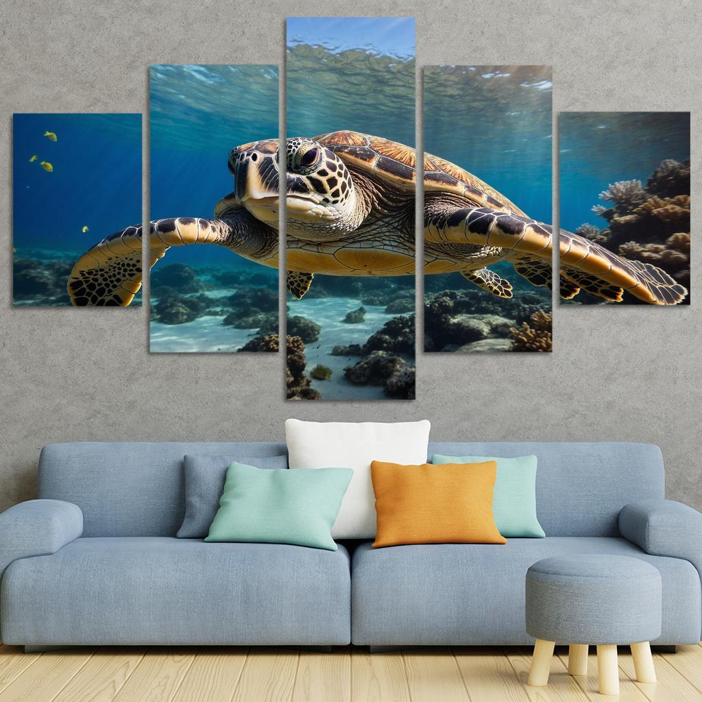 The Graceful Sea Turtle Ancient Traveler Of The Oceans Modern Paintings Frame