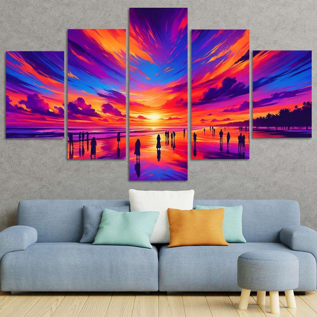 Glistening Shores Sunset Viewing Paradise Premium Artwork Frames