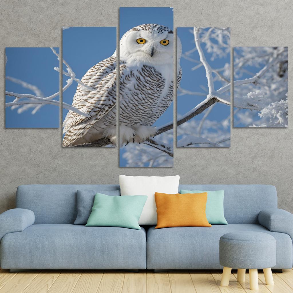 The Enchanting Snowy Owl In The Arctic Canvas Paintings Frame
