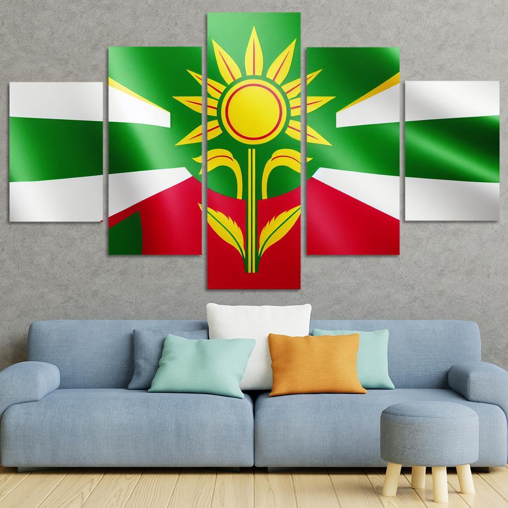 Emblem of Unity The Flag of Guyana 5 Piece HD Canvas Wall Art-Original Frame
