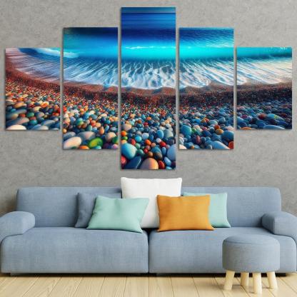 Pebble Beach A Geological Marvel Multi-panel Paintings