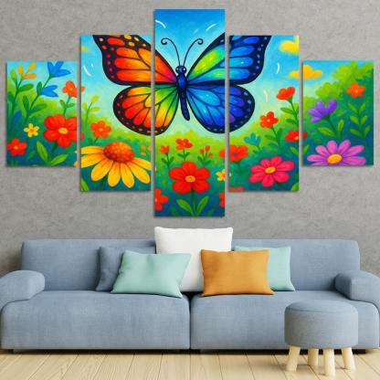 Radiant Rainbow Butterfly Quest Premium Artwork Frames