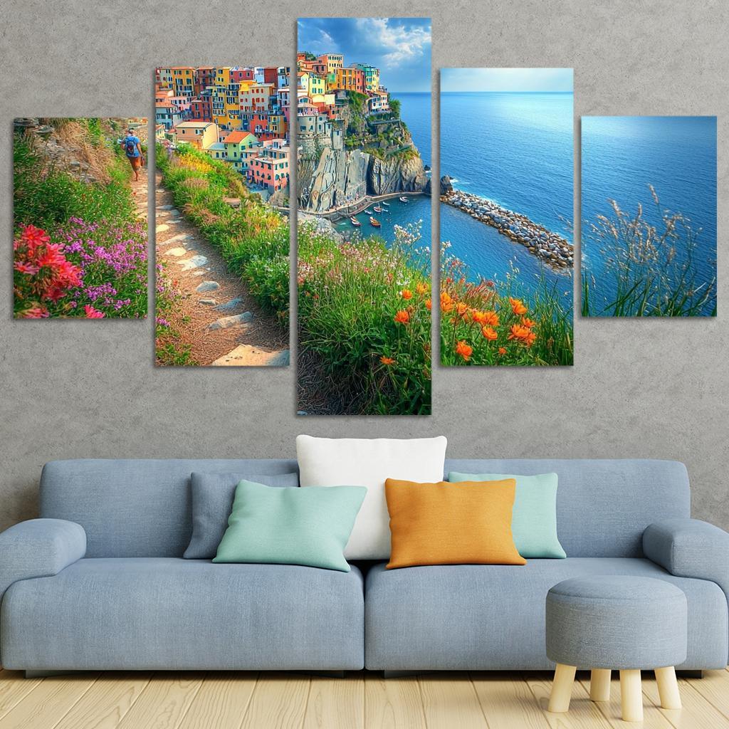 Hiking The Cinque Terre Trails Abstract Paintings Frame