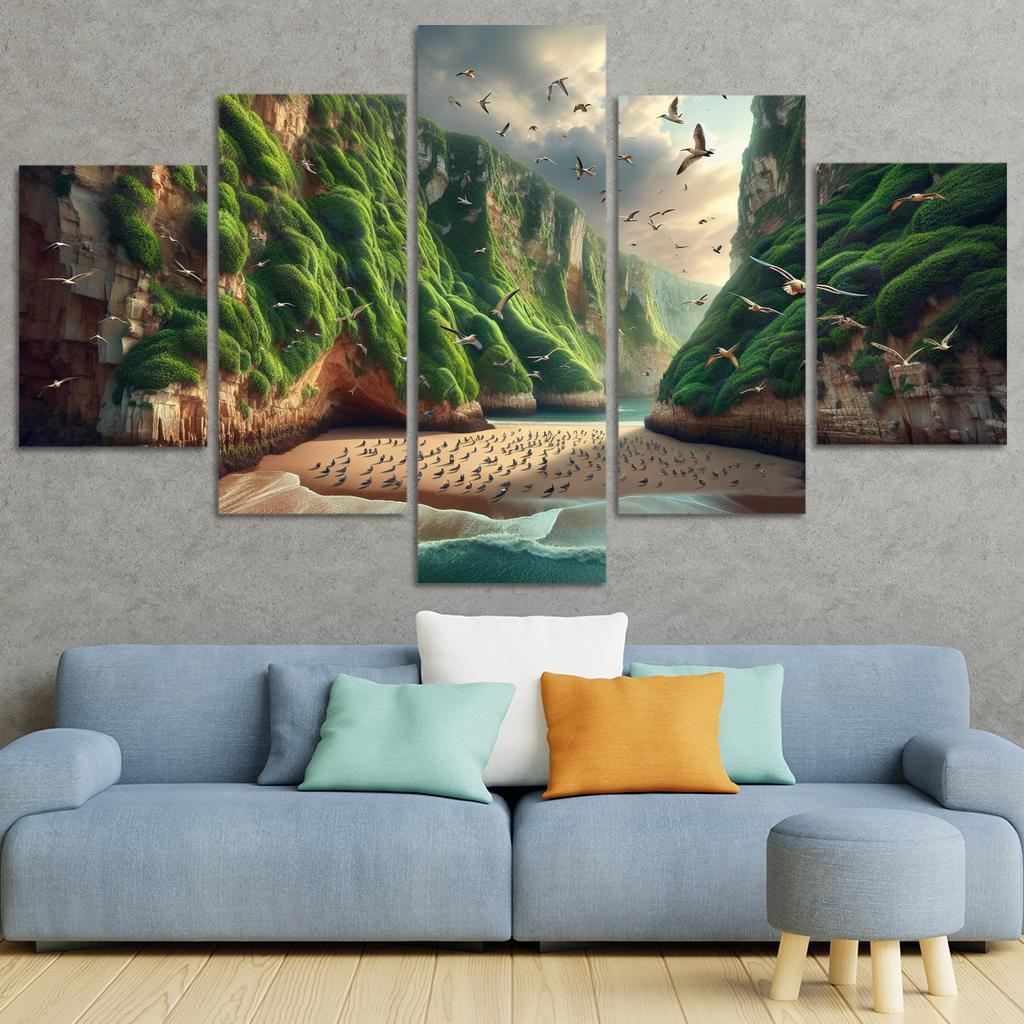 Eagle Nest Cove Scenic Birdwatching Spot Oil Paintings Frame