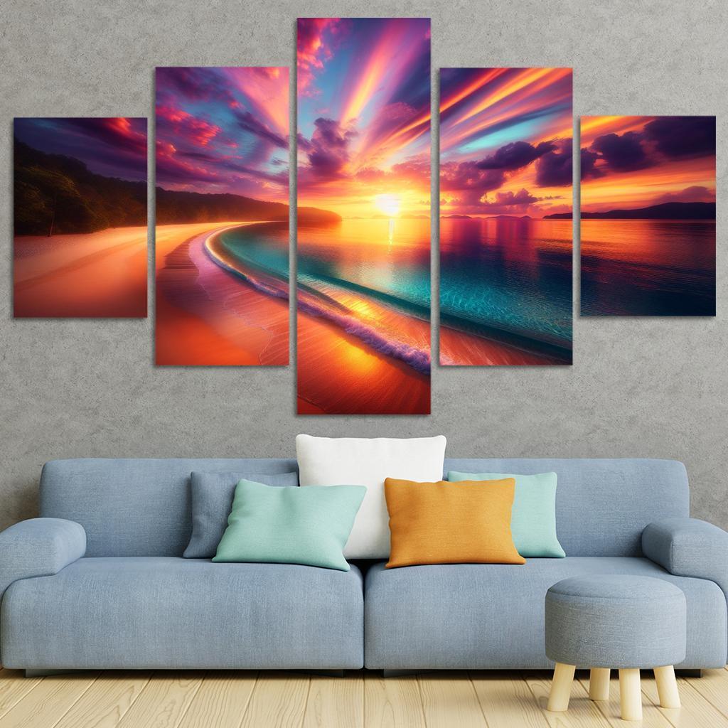 Sunrise Beach A New Day's Awakening Custom Paintings Frame