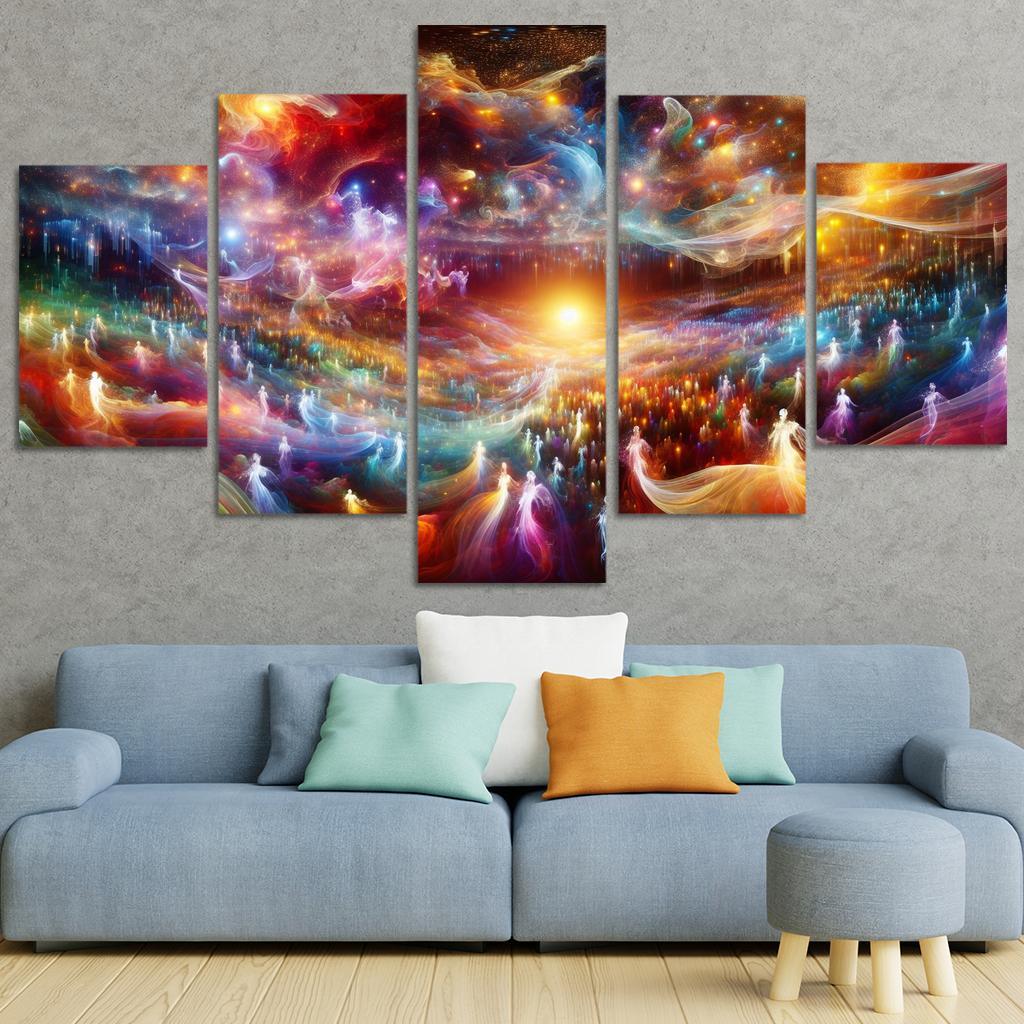 The Luminous Expanse 5 Piece HD Canvas Wall Art-Original Frame