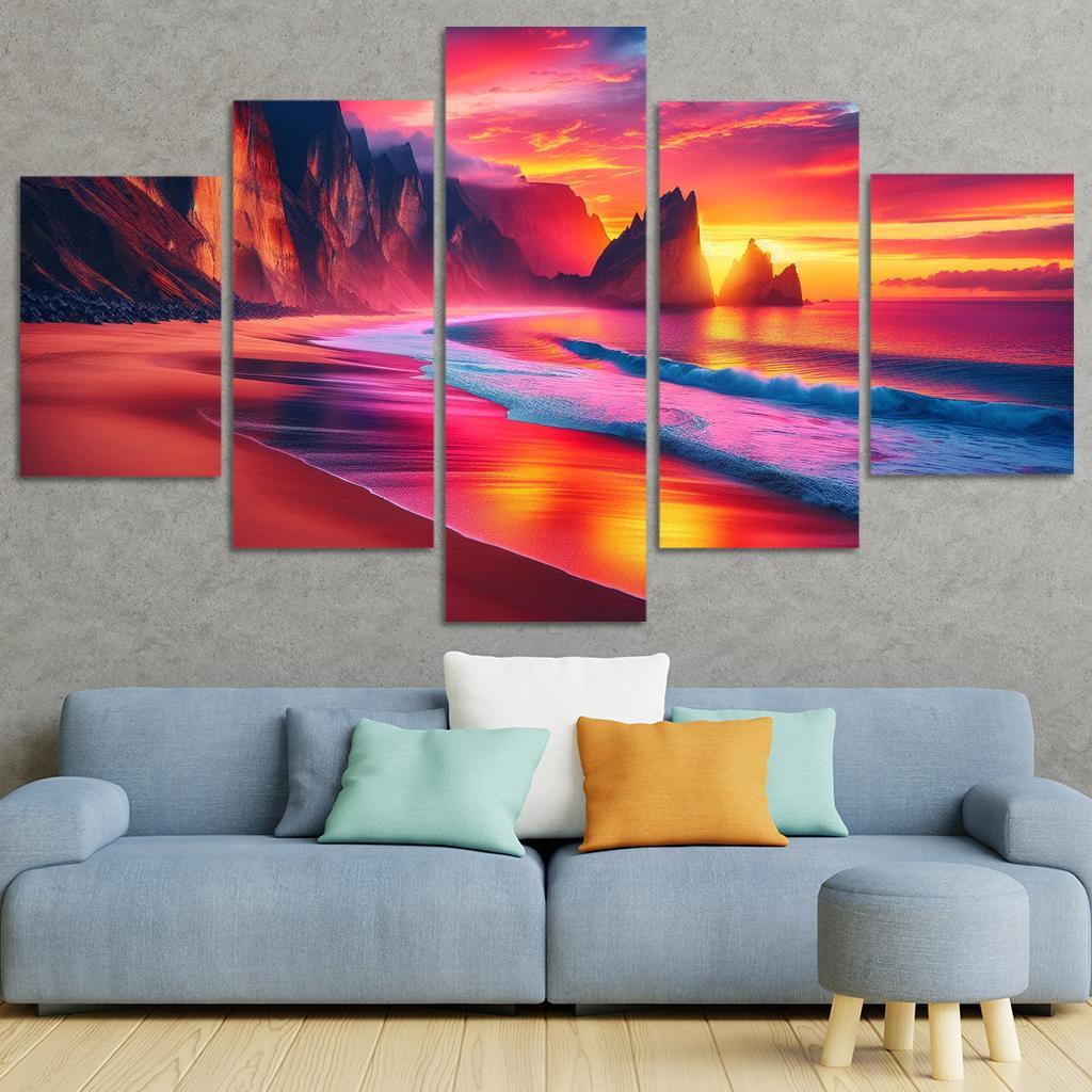 Sunset Viewpoint Spectacular Coastal Vistas Abstract Paintings Frame