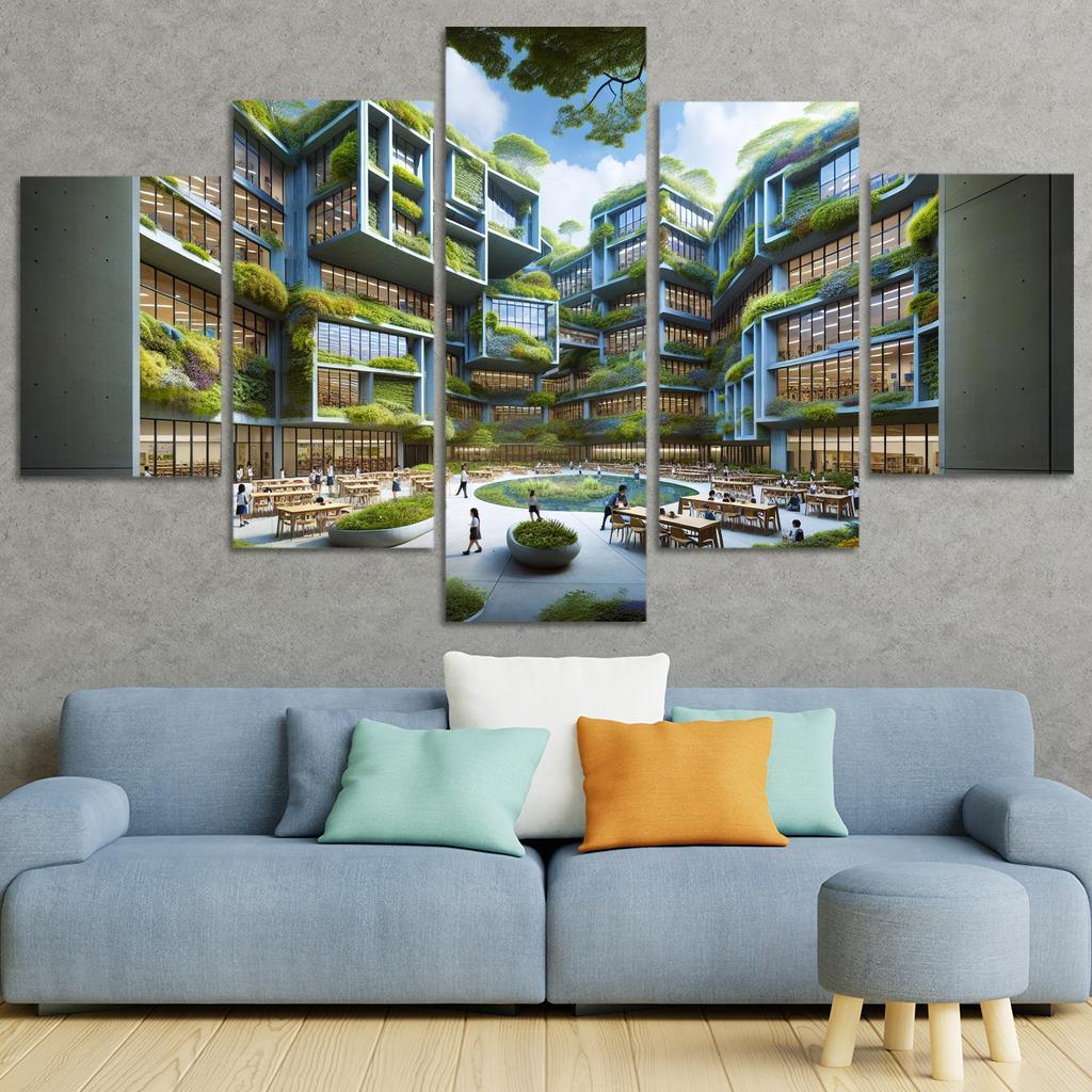 Nature-centric Education Buildings Custom Paintings Frame