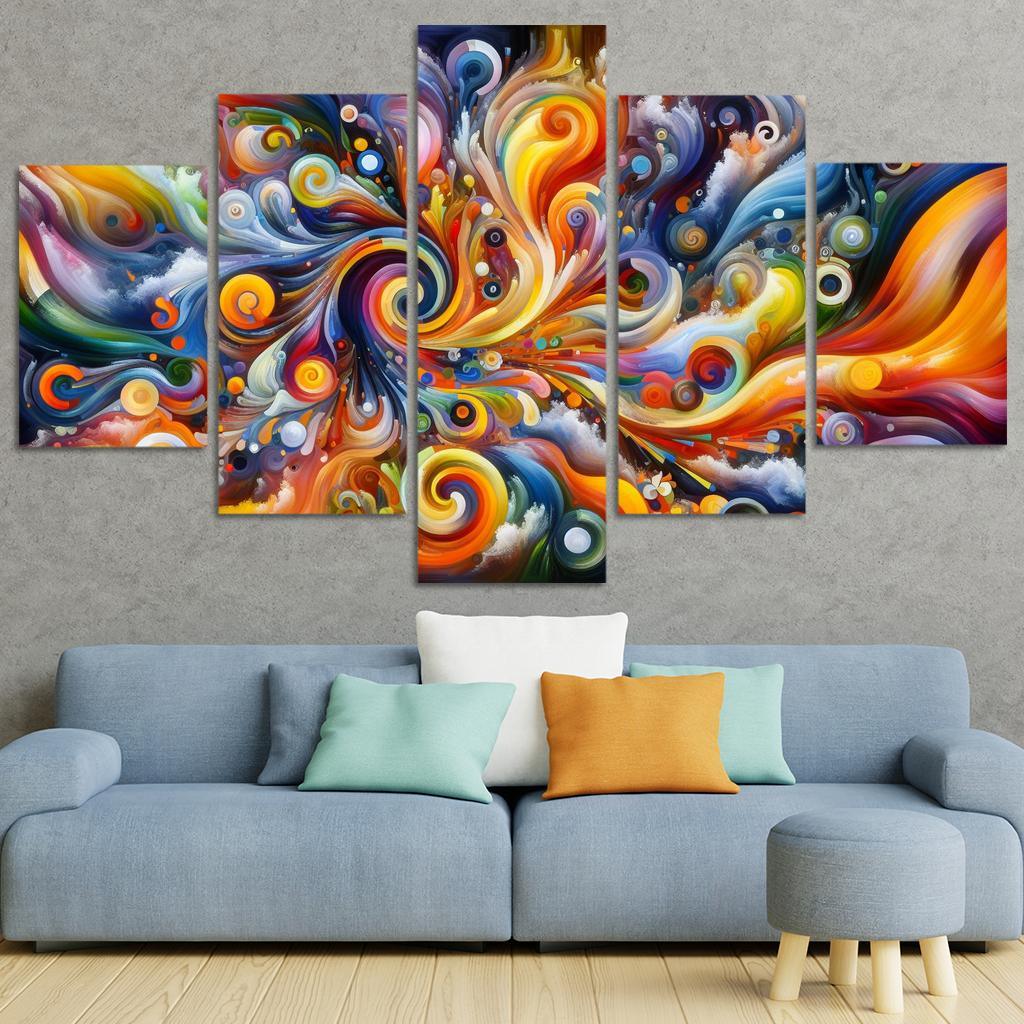 Essence of Untamed Imagination 5 Piece HD Canvas Wall Art-Original Frame