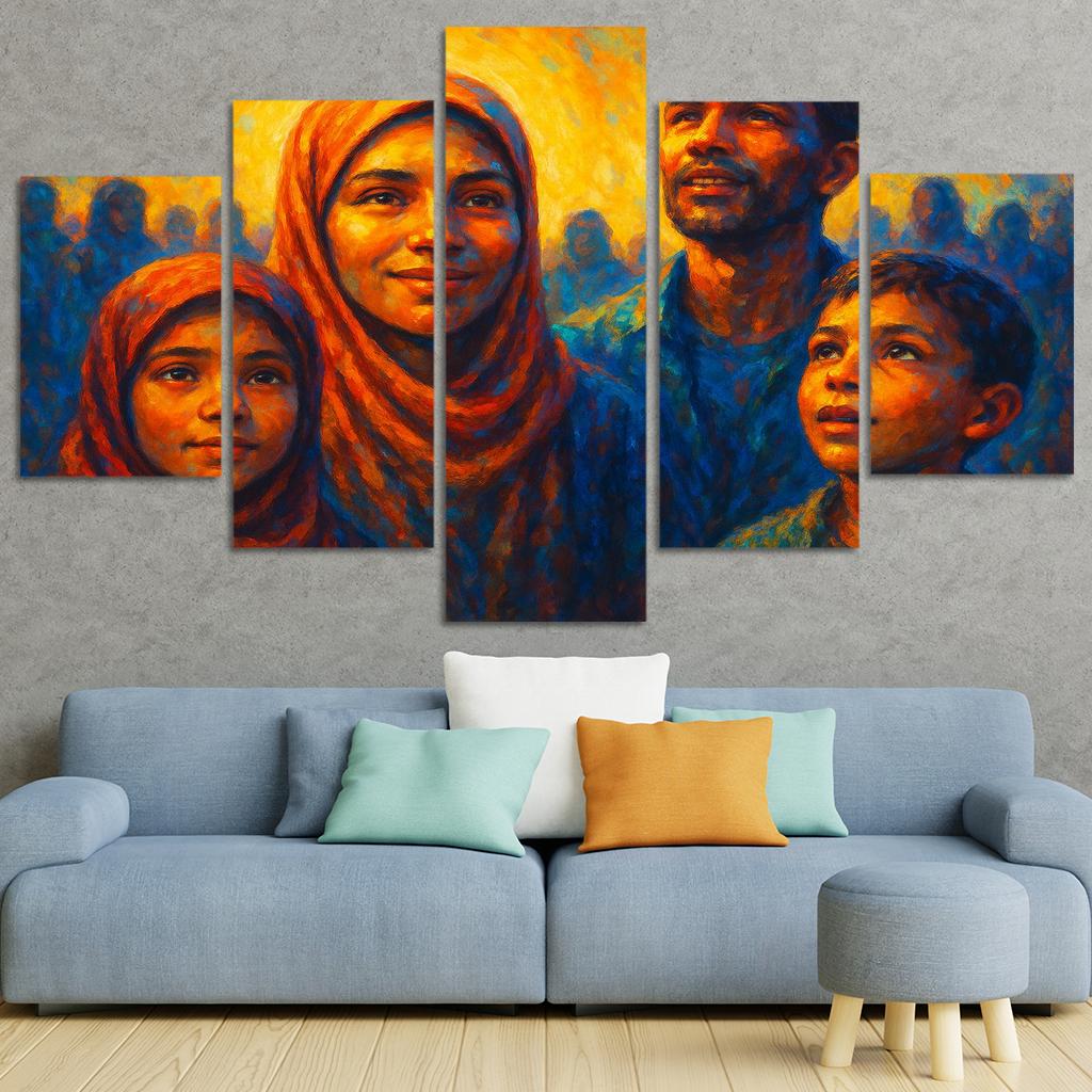 Luminescence Of Hope In Refugee Art Canvas Paintings Frame