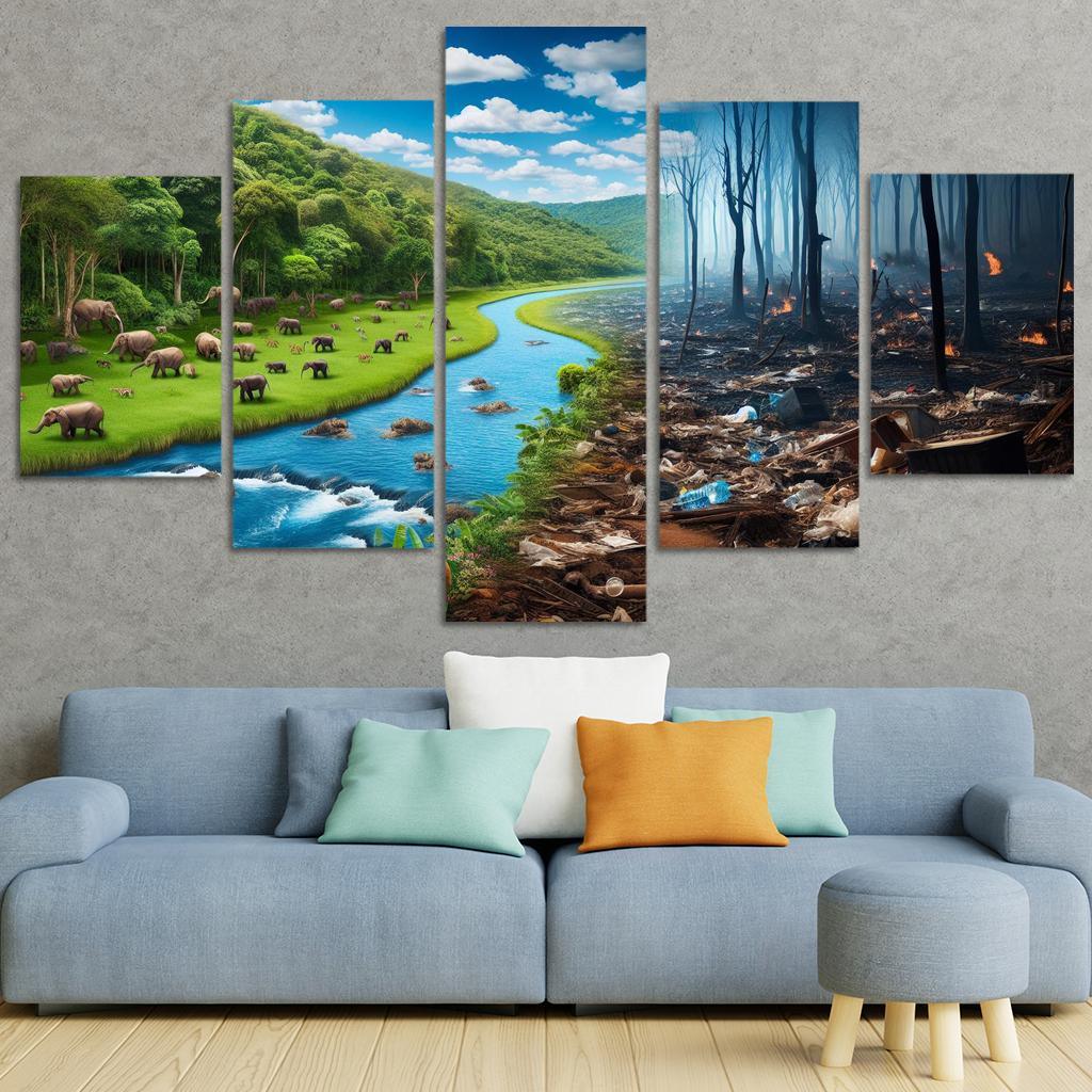Nature's Cry Environmental Sustainability And Action Multi-panel Paintings