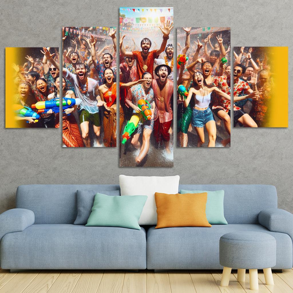 Songkran Festival Canvas Paintings Frame
